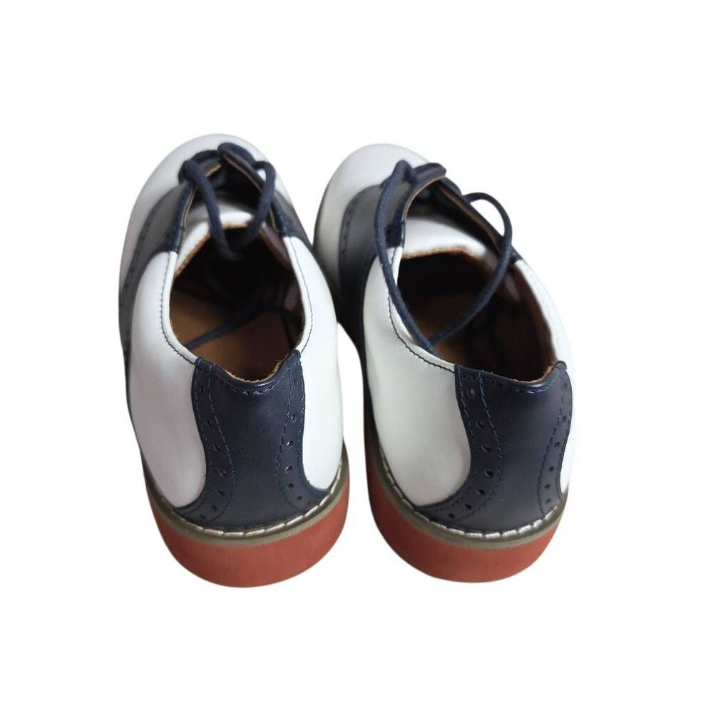 School Issue Saddle Shoes Navy and White 3 - Picture 6 of 8